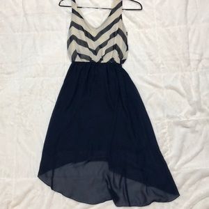 Navy Chevron Dress